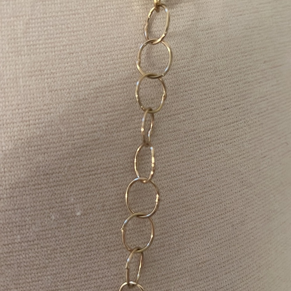 Semiprecious Brown Agate Gold-tone Necklace - Picture 5 of 5